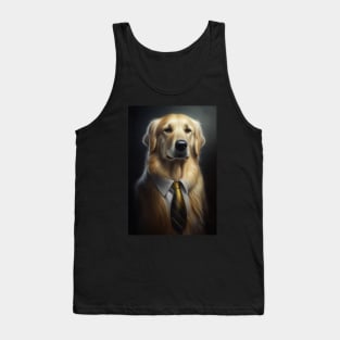 Adorable Dog in a Suit: A Perfect Blend of Elegance and Cuteness Golden Retriever Tank Top